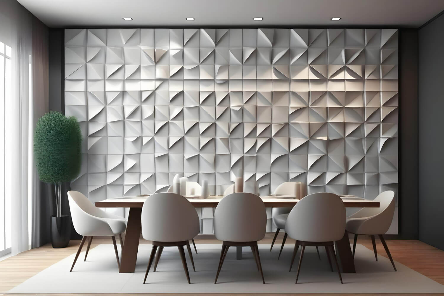 basorelief minimalist sala de mese