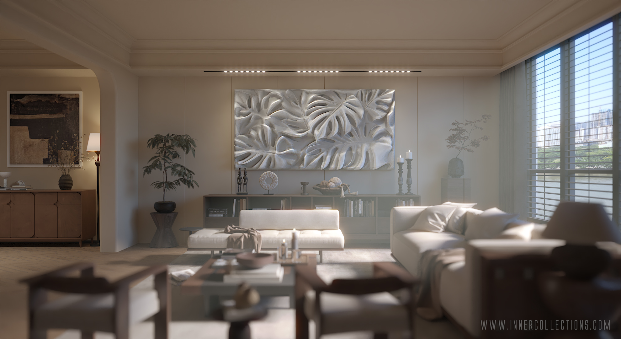 Panel-decorativ-basorelief-plante-monstera-frunze-leafs-decoratiune-perete-interior-design