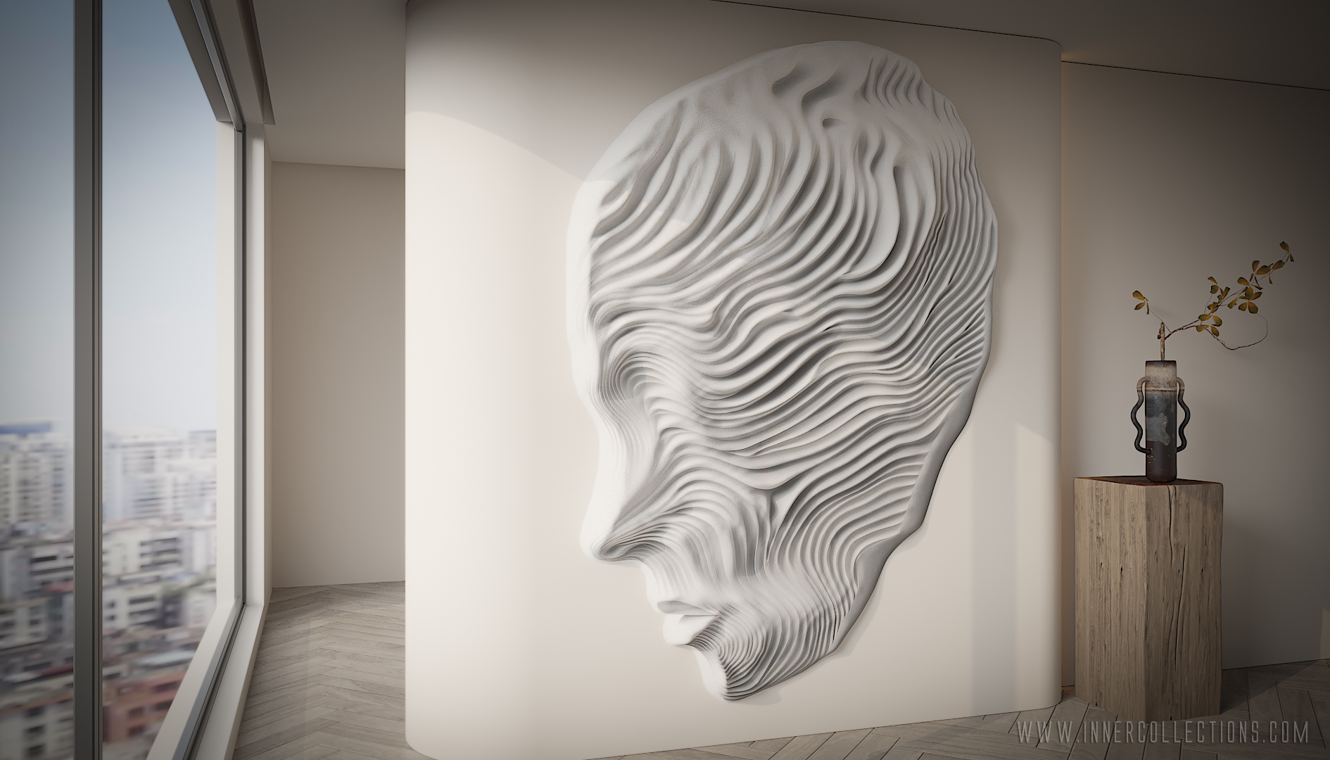 Basorelief-figurativ-portret-amprenta-decoratiune-perete-ambiental-2